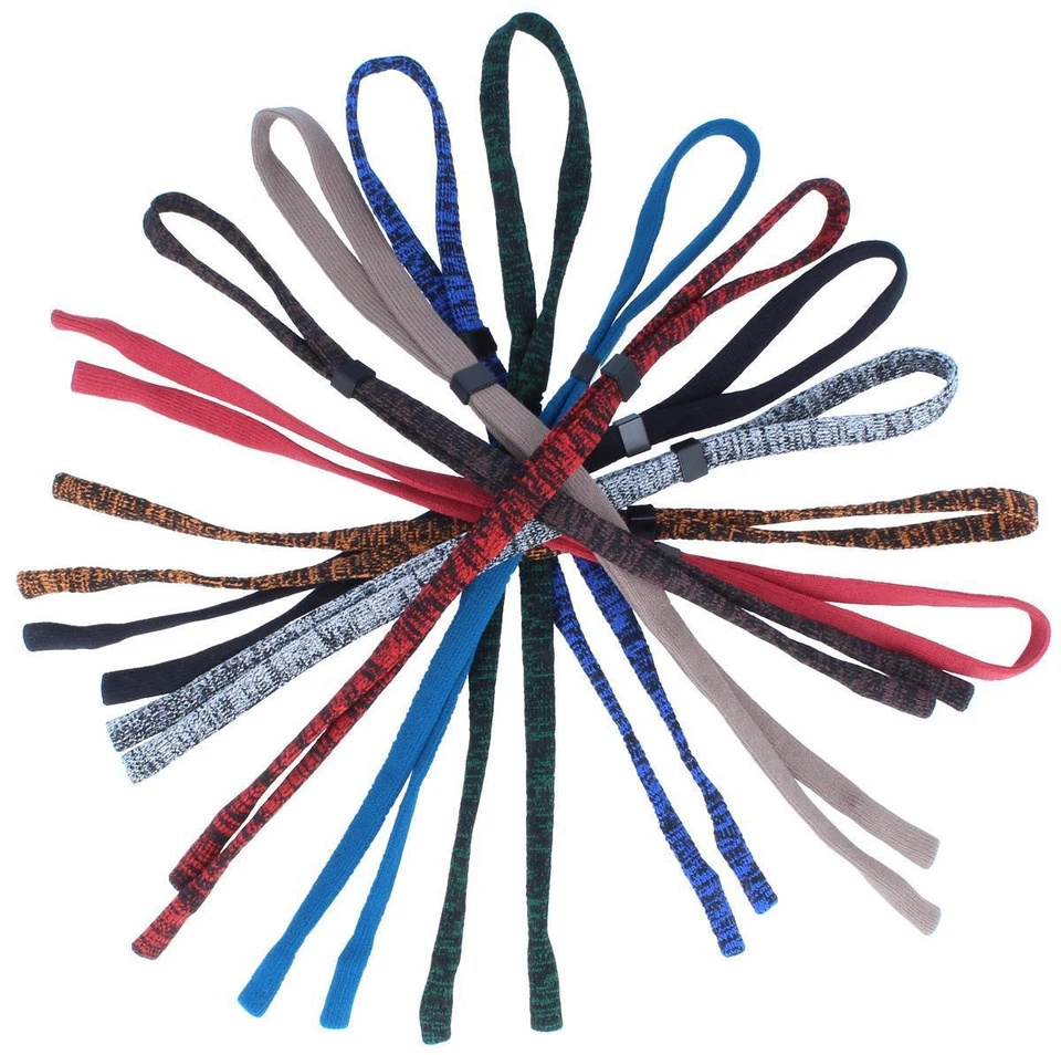 PAULE & KNOPF verstellbares Sport-Brillenband mit eingelassenem Tube-Endstück in vers. Farben