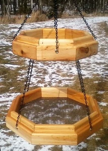 Double hanging octagon platform cedar wood bird / squirrel feeder, TBNUP #1D - Picture 1 of 5