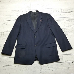 BACHRACH Cashmere Blazer Size 46R Blue COVARRA Fabric Suit Jacket Sport Coat - Picture 1 of 12