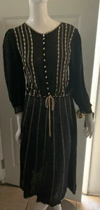 Lucie James London langärmliges schwarzes Kleid Größe Small S neu mit Etikett - Bild 1 von 6