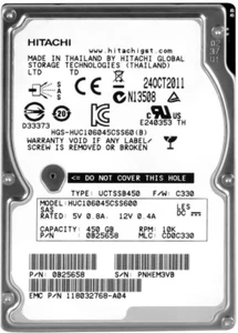 Hard Drive EMC 118032768-A04 HUC106045CSS600 450GB 10000RPM 64MB SAS-2 2.5'' - Picture 1 of 3