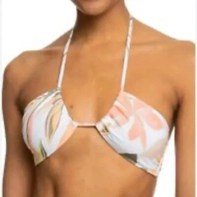 Top de bikini Roxy estampado playa clásicos triángulo tropical natación surf ajuste XL NUEVO Foto 1 de 4