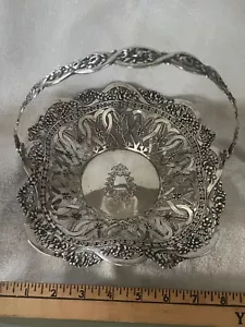 c.1890 German 800 Silver 8” handled basket arrows bread sweetmeat 318 grams - Picture 1 of 6