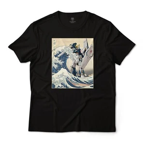 Traje Móvil RX-93 v Nu Gundam en la Gran Ola Camiseta Gráfica Anime Kanagawa - Imagen 1 de 9