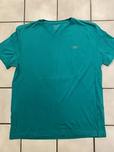 MEN LACOSTE V NECK PIMA JERSEY TEE Size 5 .. US Large - Picture 1 of 1