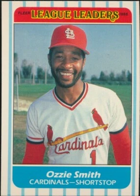 1986 Fleer League Leaders #42 Ozzie Smith St. Louis Cardinals - Image 1 of 2