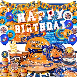 Dart Birthday Party Supplies Party Decorations Tableware Set Tablecloth set - Picture 1 of 10
