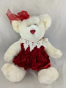 Dan Dee White Bear Plush Red Outfit 12 Inch Valentines Day Stuffed Animal Toy - Imagen 1 de 7