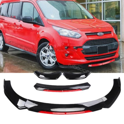 For Ford Transit Connect Gloss Front Bumper Lip Splitter Spoiler Red Lower Chin Foto 1 de 4