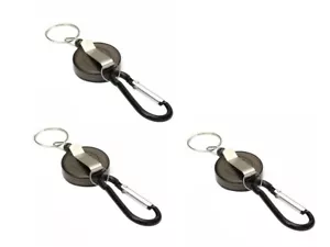 3 x ID Card Holder Badge Retractable Key Chain Safety Coil Security Belt - Picture 1 of 9