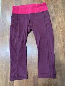 Lululemon Align Crop *21" Athletic Leggings In Maroon Pink Size 4 Pockets - Picture 1 of 7