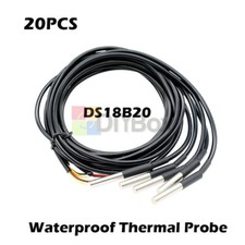 20PCS 1M DS18B20 Waterproof Digital Humidity Sensor Probe Thermistor Cable NTC