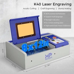 MONPORT 8x 12 40W CO2 Laser Engraver Marker with LightBurn K40+ Motherboard - Picture 1 of 13