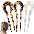 5.3 Inch 3 Pcs Large U Shaped French Hair Pins, Acetate French Hair Sticks Forks
