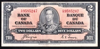 Canada 1937 $2 Two Dollar Banknote Coyne - Towers C/R 9585247 - Image 1 of 2