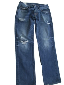 abercrombie fitch The AF Classic Straight Blue Jeans 33x32 Distressed New York - Picture 1 of 12