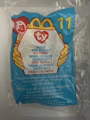 Nook the husky Beanie Baby McDonald’s 1993 Erros de Etiqueta MUITO RAROS! NÃO ABERTO! - Imagem 1 de 2