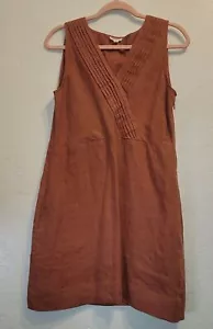 Abito donna Garnet Hill tg 6 100% lino senza maniche mini scollo a V zip laterale casual - Foto 1 di 6
