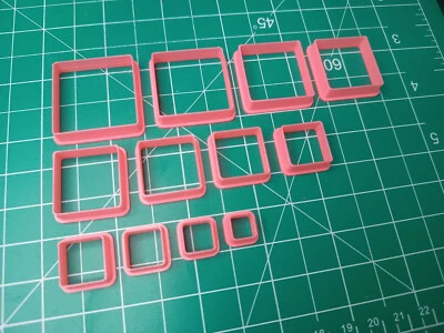 Polymer Clay Cutters - Set of 12 Squares- 8 to 30 mm - for polymer clay and PMC - Image 1 of 2