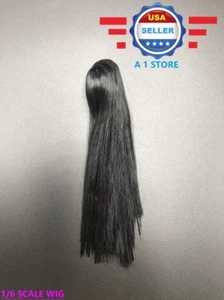1/6 Maßstab LANGE SCHWARZE Haarperücke für 12 Zoll weibliche Figur Puppe - Bild 1 von 2
