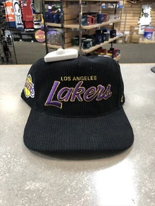 Los Angeles Lakers Hat Black Corduroy ‘47 Hitch Crosstown Cord Snapback Cap New - Picture 1 of 4
