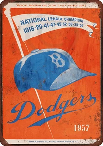 1957 Brooklyn Dodgers Vintage Look reproduction metal sign 8 x 12 - Picture 1 of 1