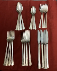 Oneida DEL MAR (1939) Rogers 1881 Silverplate Fork Knife Spoon MONO H 24 pc - Picture 1 of 12