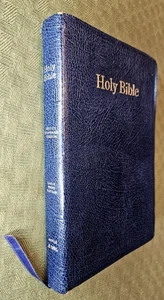 HOLY BIBLE - LARGE Print RSV Revised Standard Version, Blue Leather, World C29BL - Picture 1 of 14