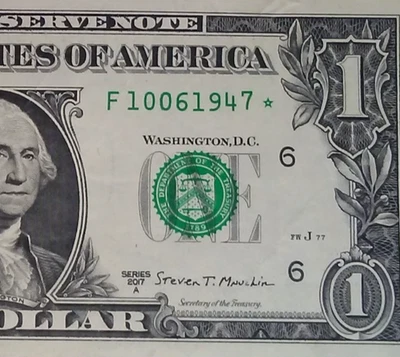 OCTOBER 6th 1947 Star Birthday Anniversary Date Note One Dollar Bill Series 2017 - Image 1 of 3