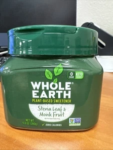 Whole Earth Plant Based Sweetener Stevia Leaf & Monk Fruit 9.8 Ounce Made IN USA - Picture 1 of 5