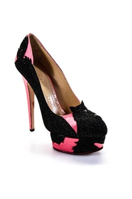 Zapatos de tacón de aguja Charlotte Olympia para mujer satinado con plataforma de lobo rosa talla 36,5 6,5 Foto 1 de 4