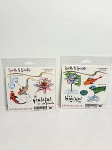 2 NEW Sparkle N Sprinkle Stamp Sets KOI POND BEAUTY & KOI POND FRIENDS - Picture 1 of 4