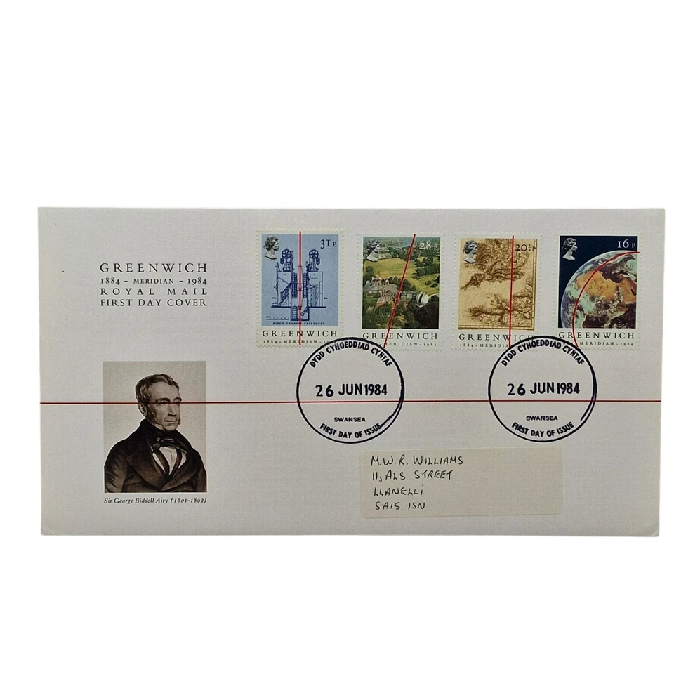 Royal Mail First Day Cover Greenwich 1884 - 1984 Meridian 26 JUN 1984 - Image 1 of 4
