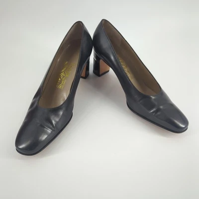 Zapatos para mujer Salvatore Ferragamo talla 6,5 B negros zapatos de tacón de diseñador *Leer* Foto 1 de 4