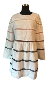English Factory Damen Kleid bunt gestreift Langarm weiß Baumwolle - Bild 1 von 6