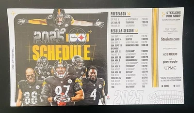 ОФИЦИАЛЬНЫЙ магнит расписания Pittsburgh Steelers 2025 - Изображение 1 из 3