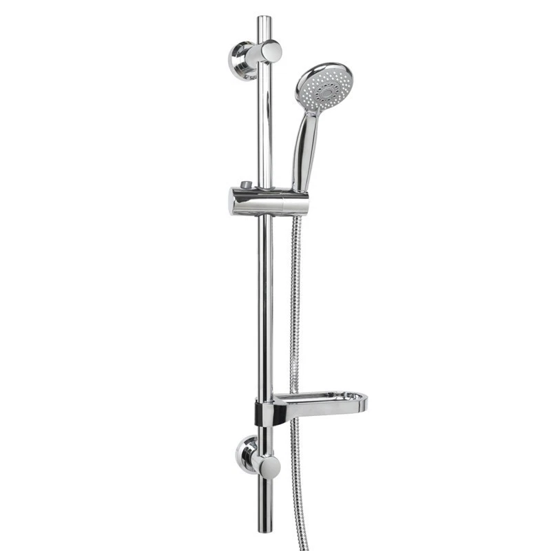 NIAGARA Shower Head & Slide Riser Rail Bracket Kit Chrome Adjustable Set With Soap Dish