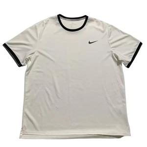Nike Court Dri Fit Shirt XL White And Black - Picture 1 of 12