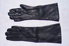 Macy's Whitbey Leather Gloves Made In Italy Size 61/2  12" 100% Rayon Lined