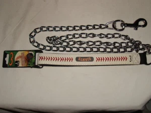 NWT MLB GAMEWEAR CHICAGO GIANTS WHITE LEATHER HEAVY DUTY DOG LEASH 1" X 4' - Picture 1 of 4