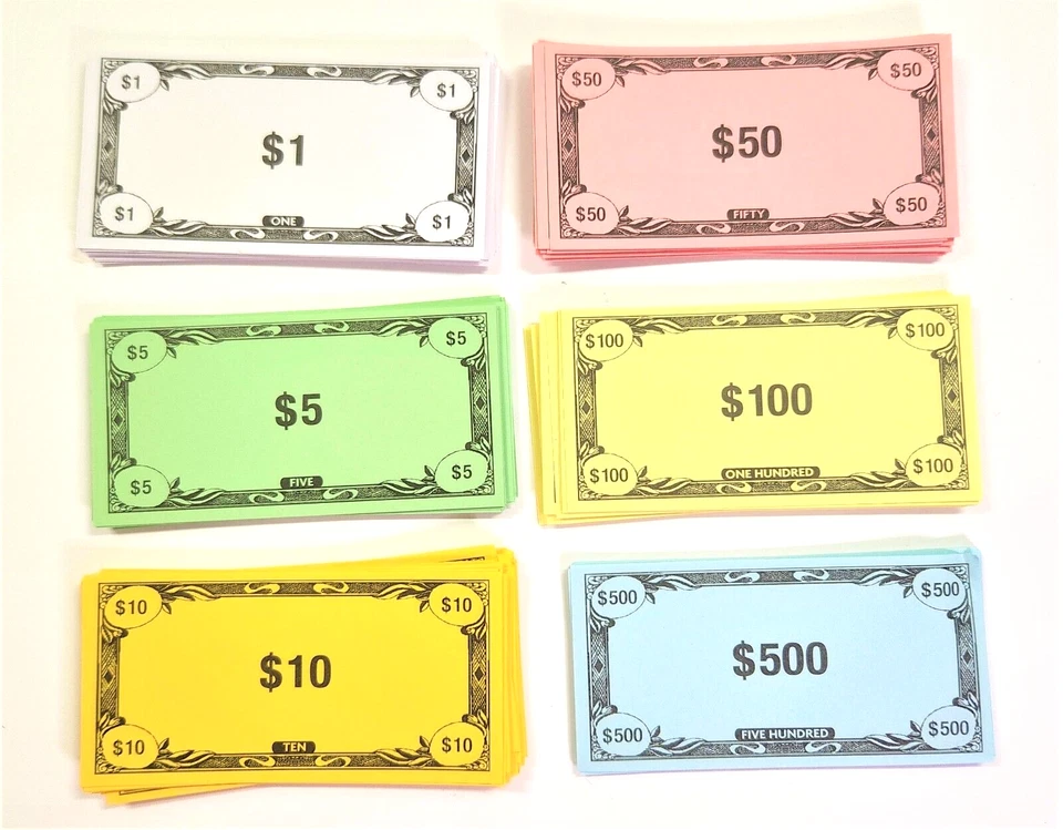 Piezas de repuesto de papel moneda para juego de mesa antimonopolio Foto 1 de 1