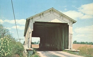 Postal de carretera Ferree Covered Bridge Rush County Old Indiana #3 - Imagen 1 de 2