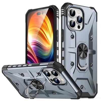 Case For iPhone 16 Pro Max 15 14 13 12 11 XS Shockproof Armor Ring Hybrid Cover - Image 1 of 4