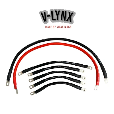 V-LYNX 4 Awg HD Golf Cart Battery Cable 7 pc Set E-Z-GO 94 & Up Lifetime Crimp Warranty