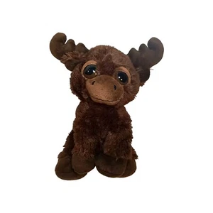 Aurora Plush Moose Stuffed Animal Toy Realistic Soft Floppy Laying Down 12 Inch - Picture 1 of 12
