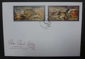 LIECHTENSTEIN 2020 HUNTING SCENES BY RUBENS SET 2 STAMPS FIRST DAY COVER - Picture 1 of 1