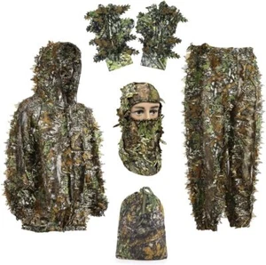 Ghillie Suit Gilly Hunting Suits Pants 3D Leaf Camo Leafy Height 5.5-5.9 Ft - Picture 1 of 7