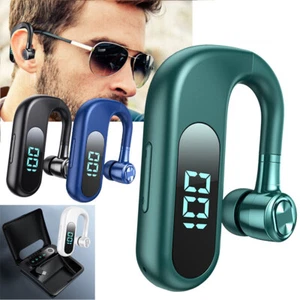 Wireless Bluetooth 5.2 Earphone Hands-free Computer Headset Noise Cancelling Mic - Picture 1 of 20
