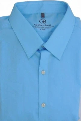 2668 Geoffrey Beene Comfort Stretch Solid Spread Collar Dress Shirt 17 32.33 - Image 1 of 3