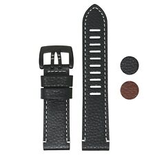 StrapsCo 23mm Textured Leather Watch Band Strap w/ Black Buckle fits Luminox